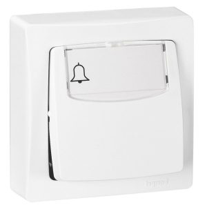 LEGRAND-Pulsador Portaetiquetas - Oteo - Monobloc - 6A - Blanco [SON-086009]