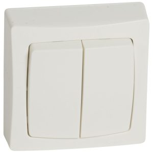 LEGRAND-Conmutador Doble - Oteo - 10A - Monobloc - Blanco [SON-086020]