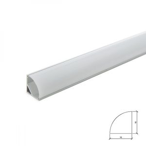 Perfíl Aluminio para Tira LED Instalación Esquinas - Difusor Opal x 2M