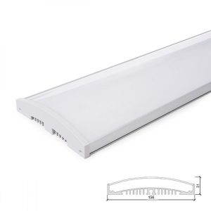 Perfíl/Luminaria Aluminio 10 X Tira LED - Difusor Opal  x 1M