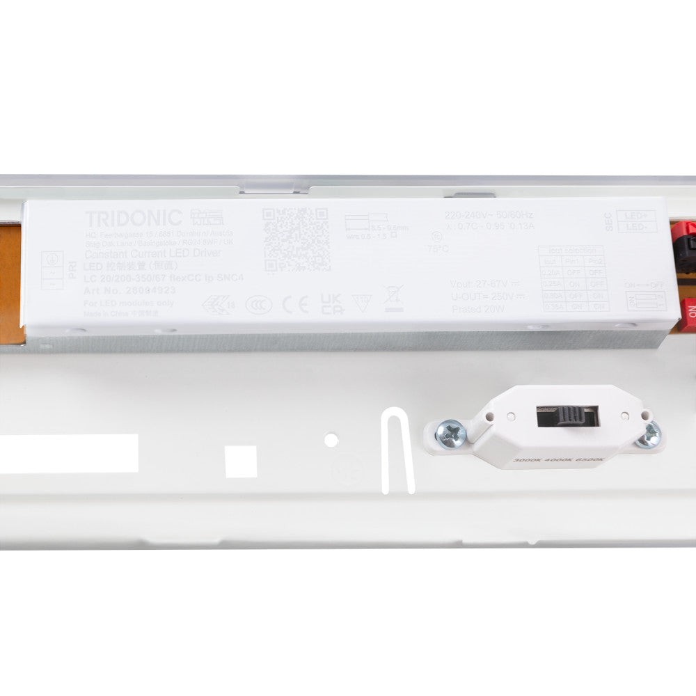 Equipo Estanco LED Enlazable 20 W, 2400 Lm, IP65, CCT (Tonalidad de Luz Regulable) 3000-6500ºK, 110º, Regulable, Tridónic - Imagen 2